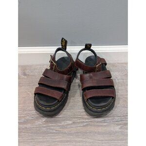 Dr Doc Martens Vegan Blaire Sandals Womens 5 EU 36 Brown Chunky Bouncing Sole